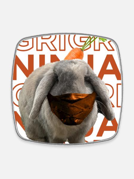 Ninja Scribble - Square fridge magnet - white