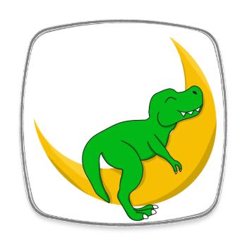 Dino Kid T-Rex Baby Sleep Shirt Dinosaur - Square fridge magnet - white - Front