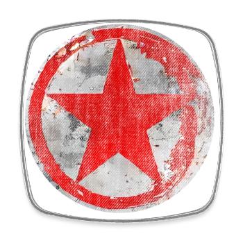 Stern Left vs. Right Red Political - Square fridge magnet - white - Front