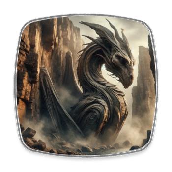 Dragon dans le ravin - Magnet carré - blanc - Devant