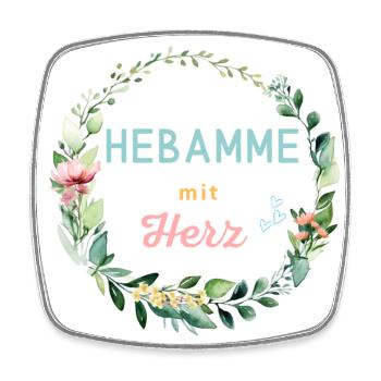 Hebamme mit Herz - Viereckiger Kühlschrankmagnet - Weiß - Vorne