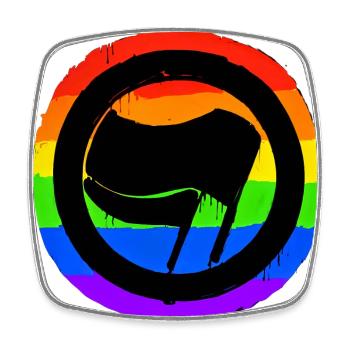 Colorful against the right - Square fridge magnet - white - Front