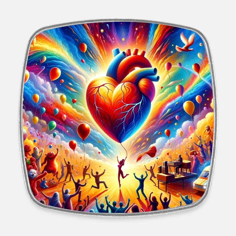 A Valentine's Celebration - Square fridge magnet - white