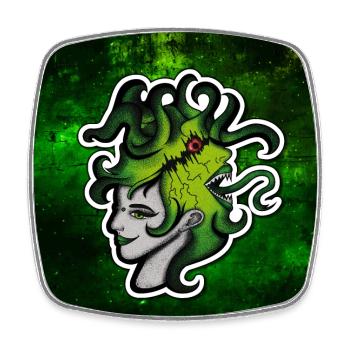 Voices in the head. Demons in the brain. - Square fridge magnet - white - Front