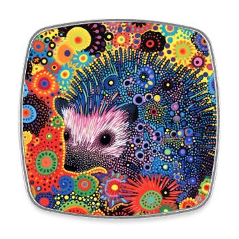 igel, bunt, tier, geschenk, geschenkidee - Viereckiger Kühlschrankmagnet - Weiß - Vorne