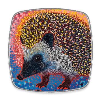 igel, bunt, tier, geschenk, geschenkidee - Viereckiger Kühlschrankmagnet - Weiß - Vorne