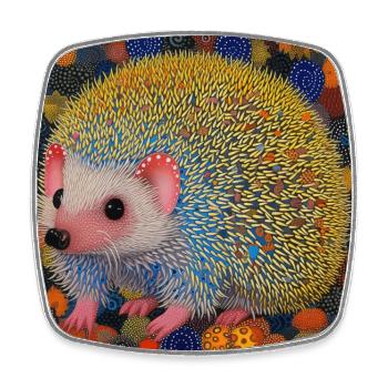 igel, bunt, tier, geschenk, geschenkidee - Viereckiger Kühlschrankmagnet - Weiß - Vorne