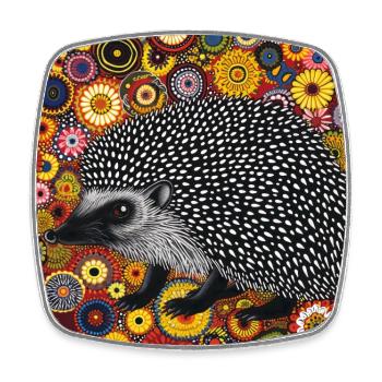 igel, bunt, tier, geschenk, geschenkidee - Viereckiger Kühlschrankmagnet - Weiß - Vorne