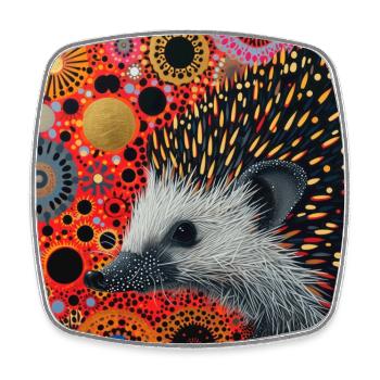 igel, bunt, tier, geschenk, geschenkidee - Viereckiger Kühlschrankmagnet - Weiß - Vorne