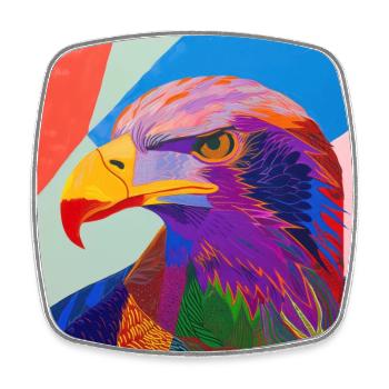 adler, vogel, bunt, tier, geschenk, geschenkidee - Viereckiger Kühlschrankmagnet - Weiß - Vorne