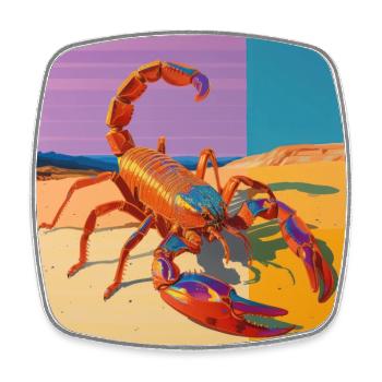 scorpion, bunt, tier, geschenk, geschenkidee - Viereckiger Kühlschrankmagnet - Weiß - Vorne