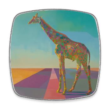 giraffe, colorful, animal, gift, gift idea - Square fridge magnet - white - Front