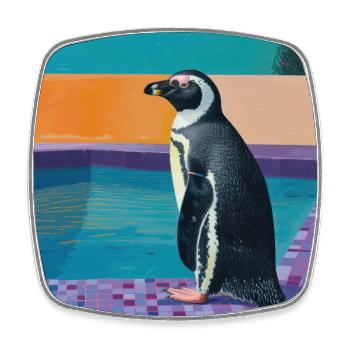 pinguin, bunt, tier, geschenk, geschenkidee - Viereckiger Kühlschrankmagnet - Weiß - Vorne