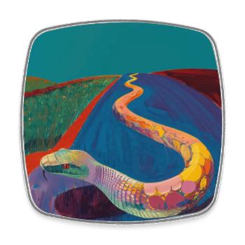 Snake, Colorful, Animal, Gift, Gift Idea - Square fridge magnet - white - Front