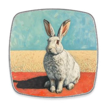 hase, kaninchen, bunt, tier, geschenk - Viereckiger Kühlschrankmagnet - Weiß - Vorne