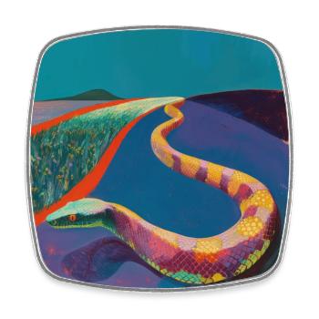 Snake, Colorful, Animal, Gift, Gift Idea - Square fridge magnet - white - Front