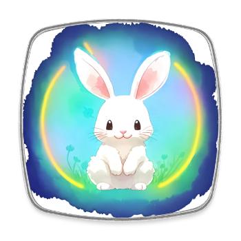 Hase Osterhase weisser Hase Kaninchen - Viereckiger Kühlschrankmagnet - Weiß - Vorne