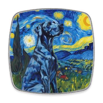 Great Dane, Great Dane, Dog, Van Gogh - Square fridge magnet - white - Front