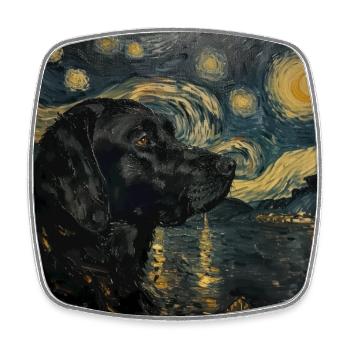 Labrador retriever, Labrador, hund, van gogh - Viereckiger Kühlschrankmagnet - Weiß - Vorne