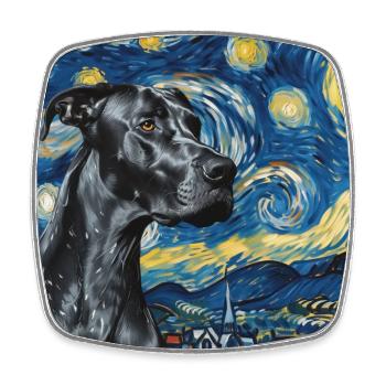 Deutsche Dogge, Great Dane, hund, van gogh - Viereckiger Kühlschrankmagnet - Weiß - Vorne