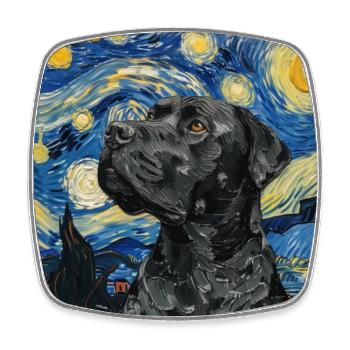 Cane corso , hund, van gogh, sternennacht, geschen - Viereckiger Kühlschrankmagnet - Weiß - Vorne