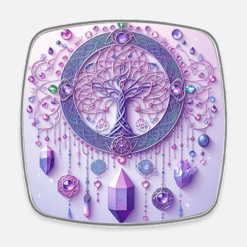 Tree of life. - Square fridge magnet - white