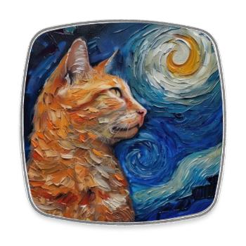 Katze, katzenmotiv - Viereckiger Kühlschrankmagnet - Weiß - Vorne