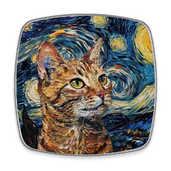 Katze, katzenmotiv - Viereckiger Kühlschrankmagnet - Weiß - Vorne