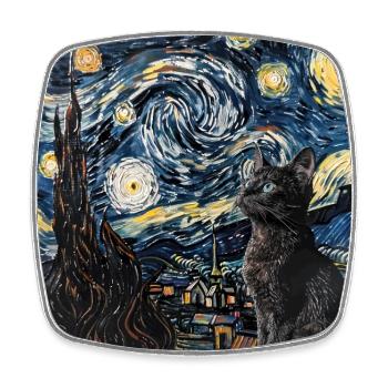 Katze, katzenmotiv - Viereckiger Kühlschrankmagnet - Weiß - Vorne