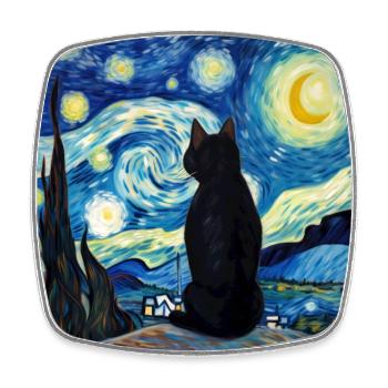 Katze, katzenmotiv - Viereckiger Kühlschrankmagnet - Weiß - Vorne
