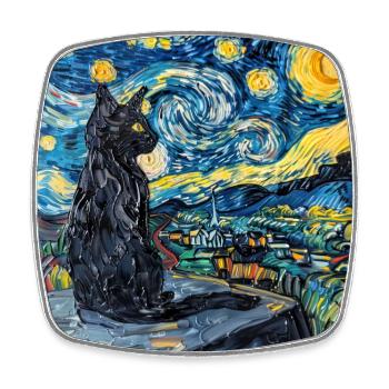 Katze, katzenmotiv - Viereckiger Kühlschrankmagnet - Weiß - Vorne