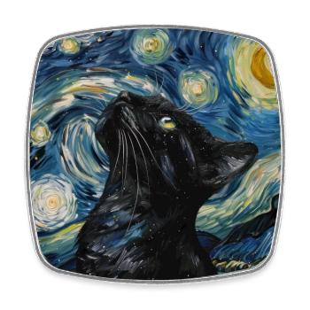 Cat, Cat Motif - Square fridge magnet - white - Front