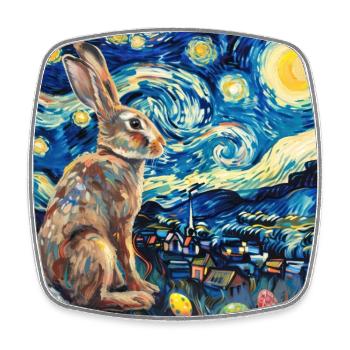 lapin de Pâques, Pâques, lapin, joyeuses Pâques, oeufs de Pâques - Magnet carré - blanc - Devant