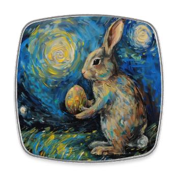 lapin de Pâques, Pâques, lapin, joyeuses Pâques, oeufs de Pâques - Magnet carré - blanc - Devant