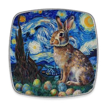 Osterhase, Ostern, Hase, frohe ostern, ostereier - Viereckiger Kühlschrankmagnet - Weiß - Vorne