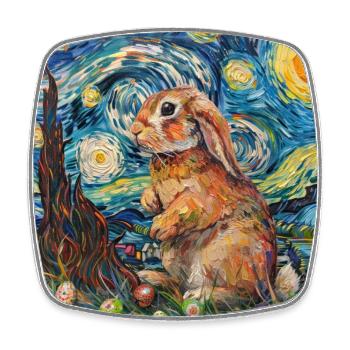 lapin de Pâques, Pâques, lapin, joyeuses Pâques, oeufs de Pâques - Magnet carré - blanc - Devant