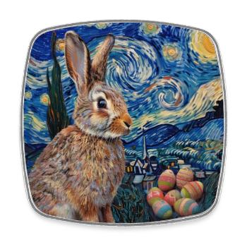 lapin de Pâques, Pâques, lapin, joyeuses Pâques, oeufs de Pâques - Magnet carré - blanc - Devant