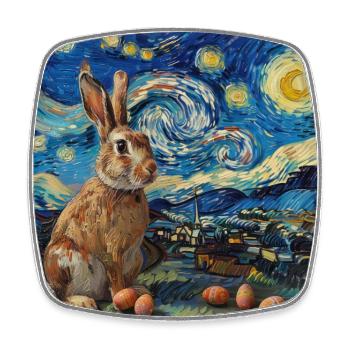 Osterhase, Ostern, Hase, frohe ostern, ostereier - Viereckiger Kühlschrankmagnet - Weiß - Vorne