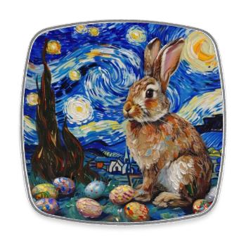 Osterhase, Ostern, Hase, frohe ostern, ostereier - Viereckiger Kühlschrankmagnet - Weiß - Vorne
