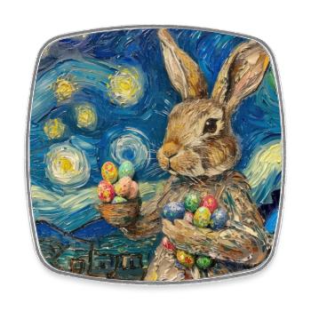 lapin de Pâques, Pâques, lapin, joyeuses Pâques, oeufs de Pâques - Magnet carré - blanc - Devant