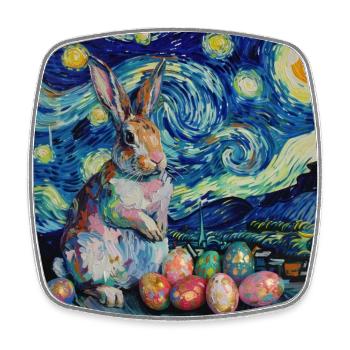 Osterhase, Ostern, Hase, frohe ostern, ostereier - Viereckiger Kühlschrankmagnet - Weiß - Vorne