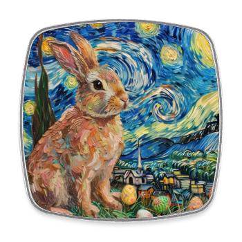 Osterhase, Ostern, Hase, frohe ostern, ostereier - Viereckiger Kühlschrankmagnet - Weiß - Vorne