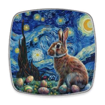 Osterhase, Ostern, Hase, frohe ostern, ostereier - Viereckiger Kühlschrankmagnet - Weiß - Vorne