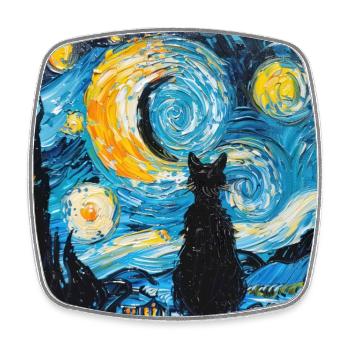 Cat, Cat Motif - Square fridge magnet - white - Front