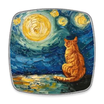 Cat, Cat Motif - Square fridge magnet - white - Front