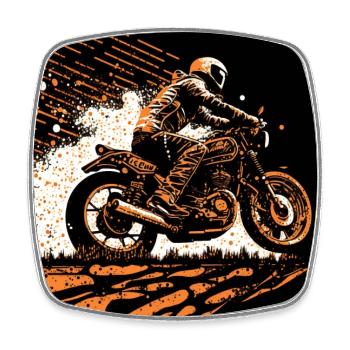 Caferacer orange - Viereckiger Kühlschrankmagnet - Weiß - Vorne