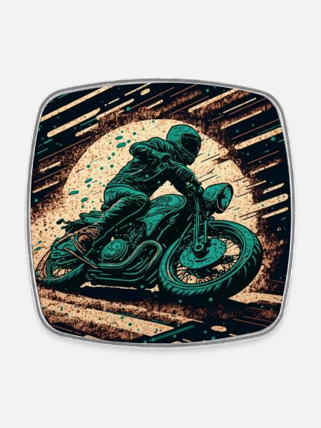 Caferacer dark green - Square fridge magnet - white
