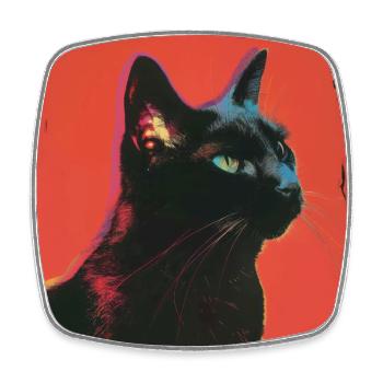 Katze, katzenmotiv, bunt, geschenk - Viereckiger Kühlschrankmagnet - Weiß - Vorne