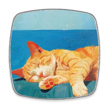 Cat, cat motif, pop art, gift, gift idea - Square fridge magnet - white - Front