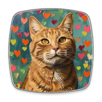 Katze, katzenmotiv, popart, geschenk, geschenkidee - Viereckiger Kühlschrankmagnet - Weiß - Vorne